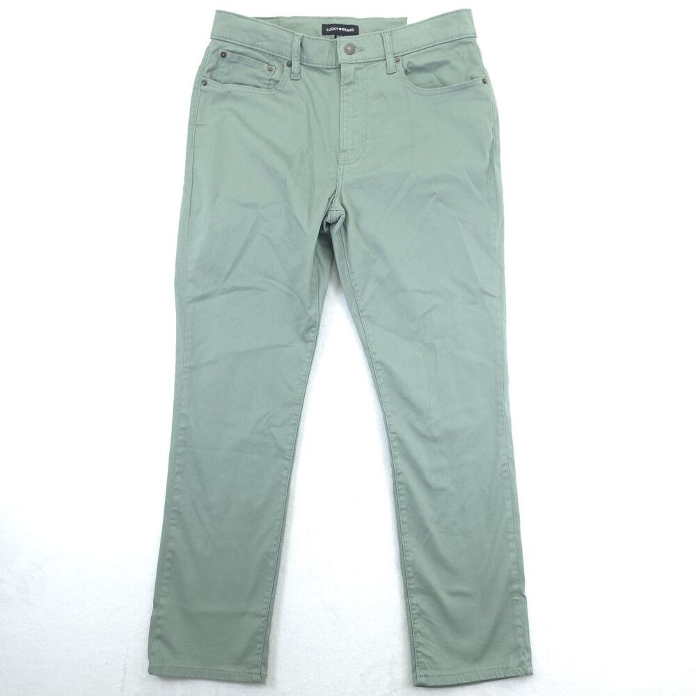 Lucky Brand 410 Athletic Straight Pants Mens 32x30 Green Advanced Stretch NWT